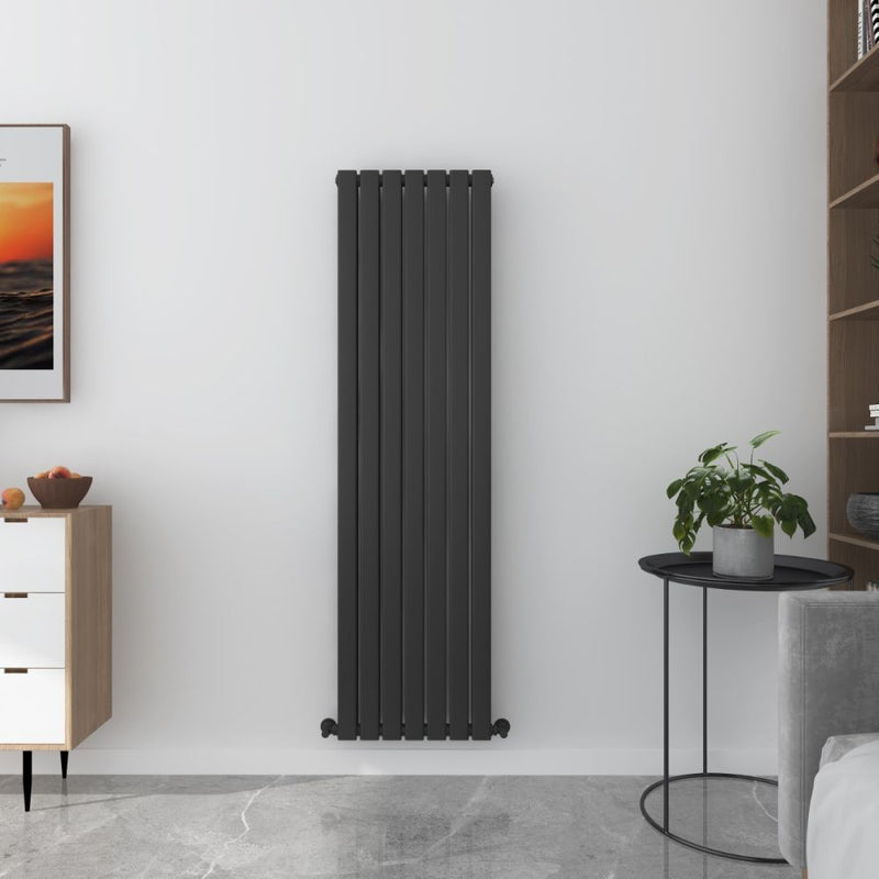 Milan Matt Black Flat Panel Vertical Designer Radiator