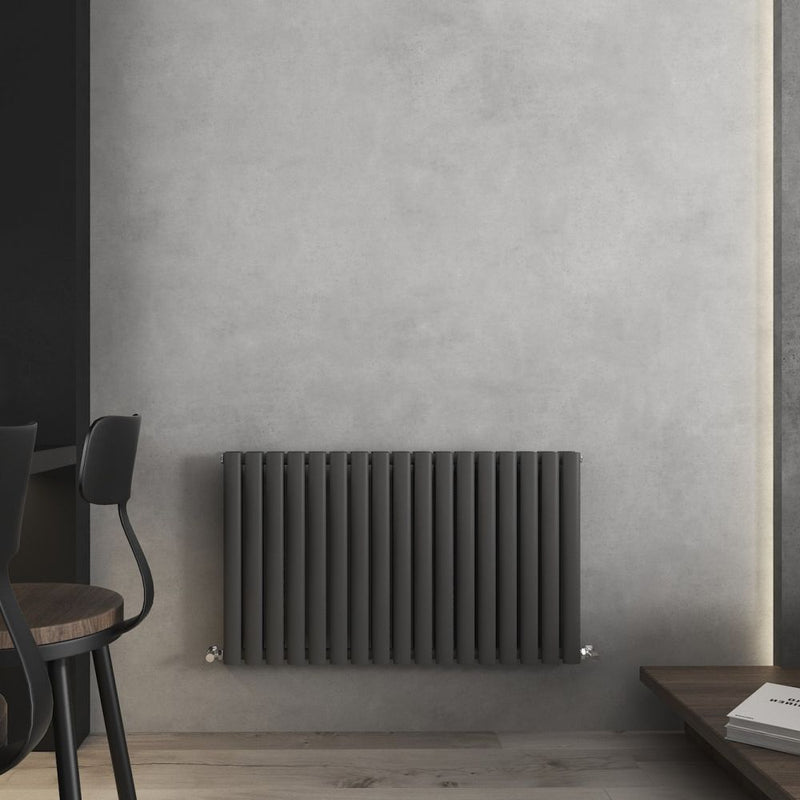 Nirvana Anthracite Grey Horizontal Oval Panel Designer Radiator