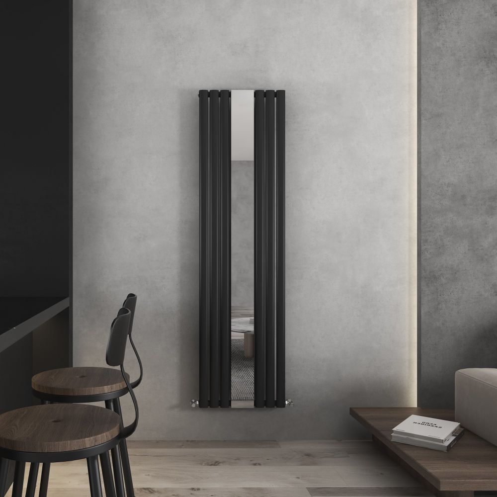 Florence Black Vertical Mirror Designer Radiator