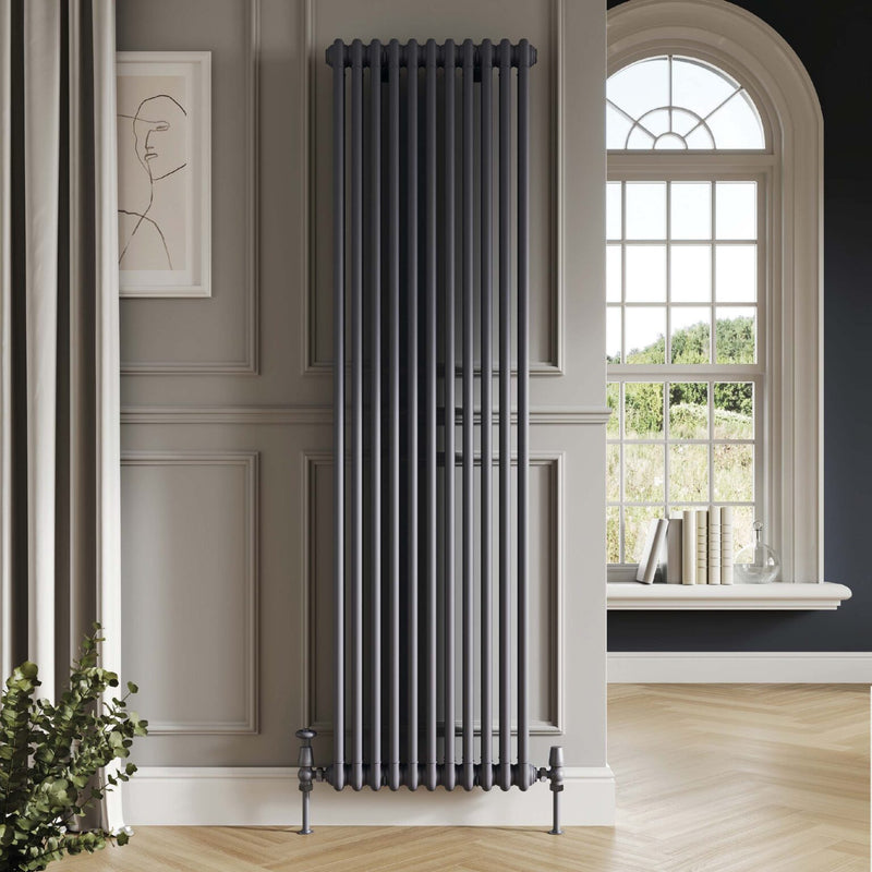 2 Column Vertical Anthracite Designer Radiator