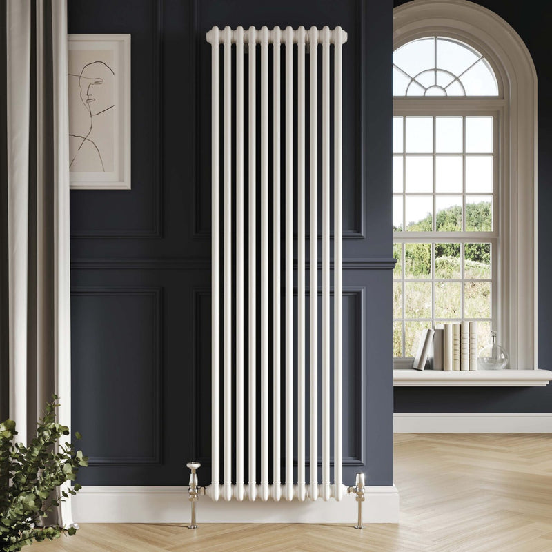 2 Column Vertical White Designer Radiator