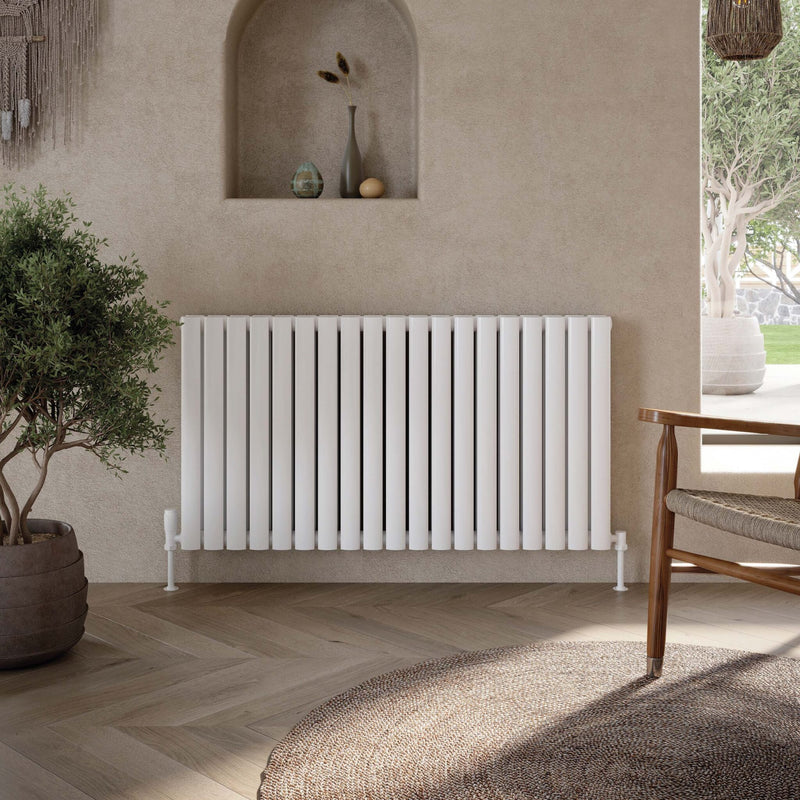 Apex Horizontal Double White Designer Radiator