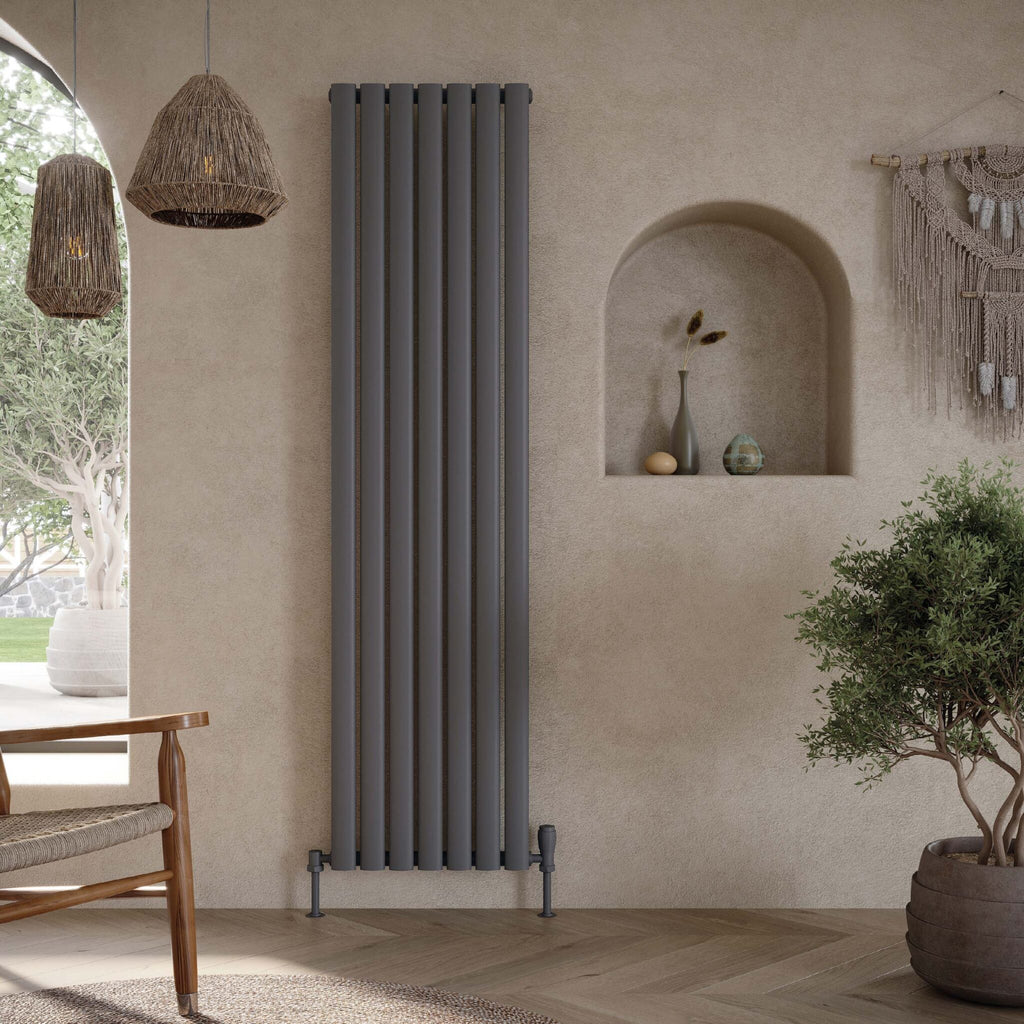 Apex Vertical Single Anthracite Designer Radiator