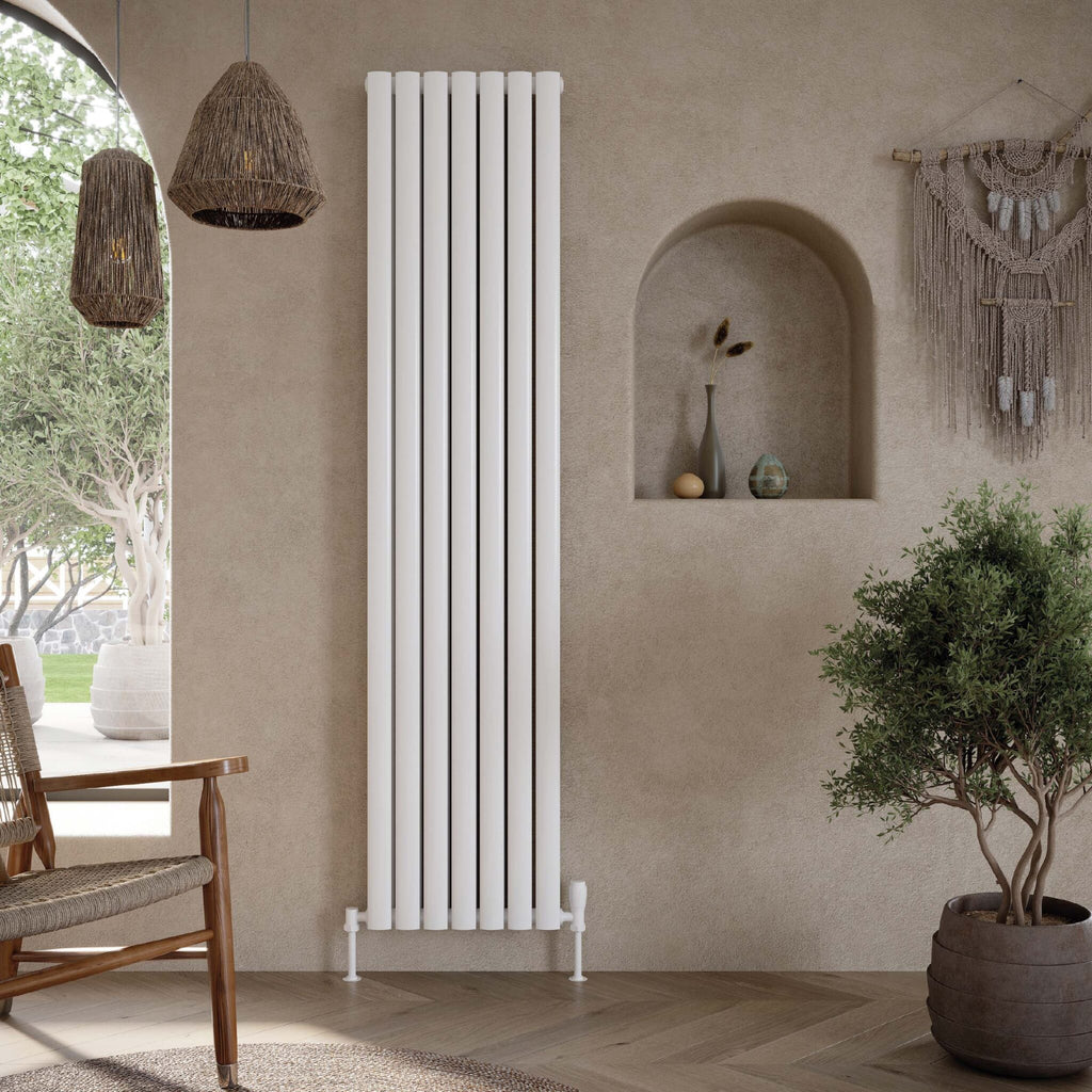 Apex Vertical Single White Designer Radiator