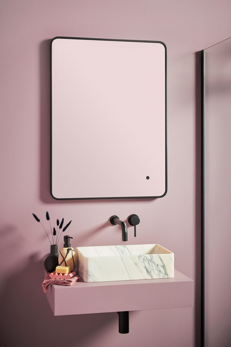 Alfie Soft Edge Led Mirror Matte Black 500x700mm