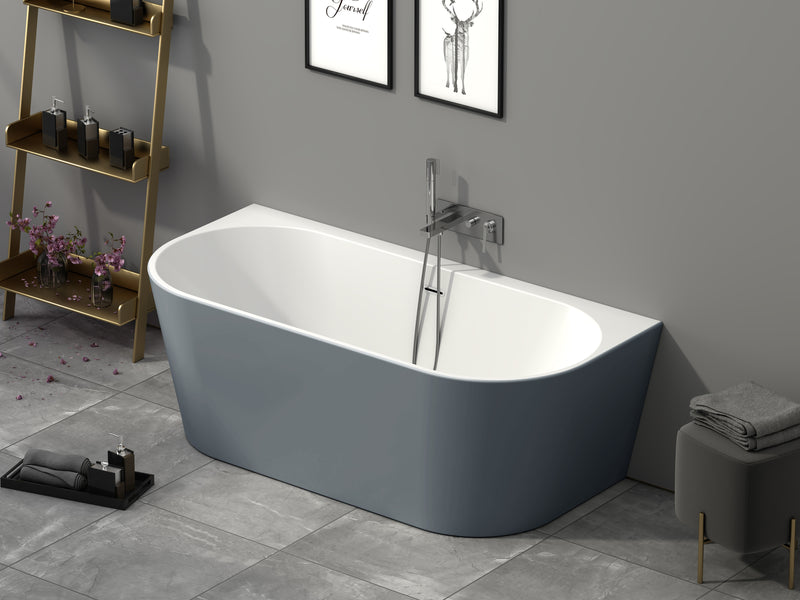 Grace Freestanding Back to Wall Bath - 1700 - Standard White or Painted Variants