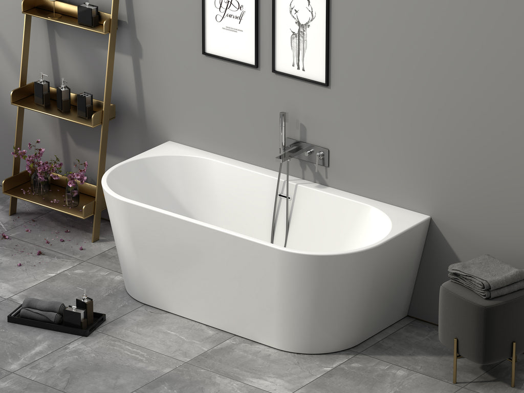 Grace Freestanding Back to Wall Bath - 1700 - Standard White or Painted Variants