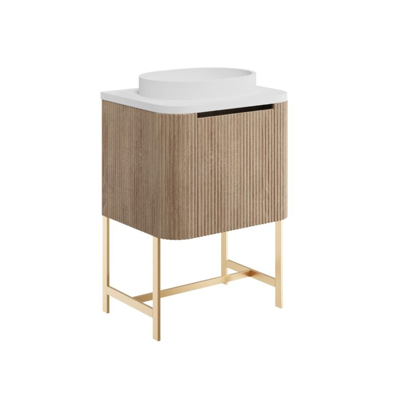 Linea Curve 600 Cabinet With Basin & Frame