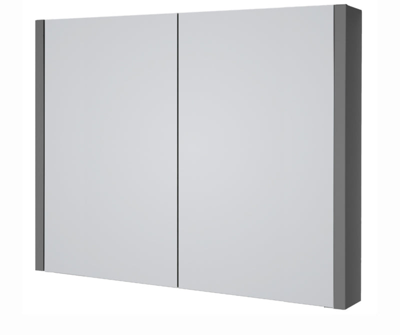 City 800mm Mirror Cabinet - Storm Grey Gloss