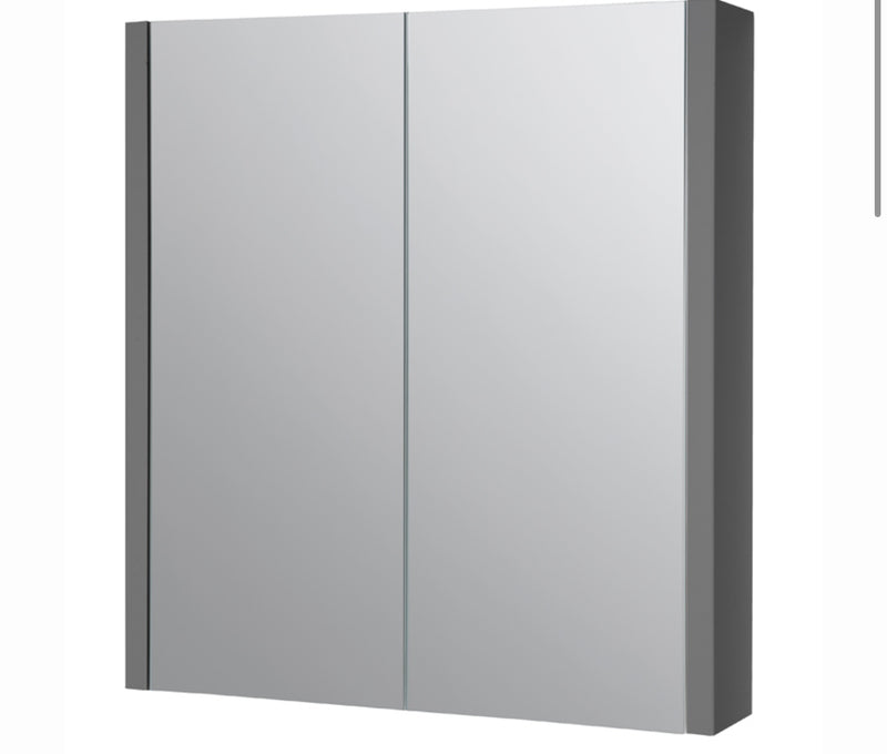 City 500mm Mirror Cabinet - Storm Grey Gloss