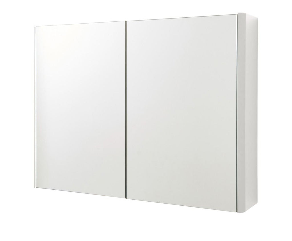 Arc 800mm Mirror Cabinet- White Gloss
