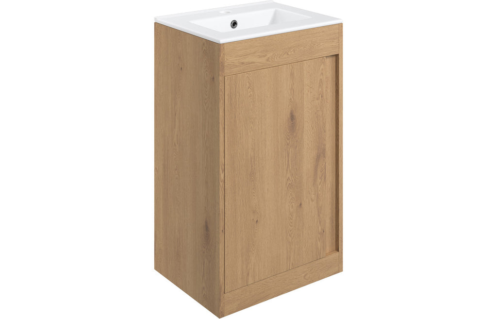 Smart Floor Standing 510mm Vanity Unit - Seville Oak