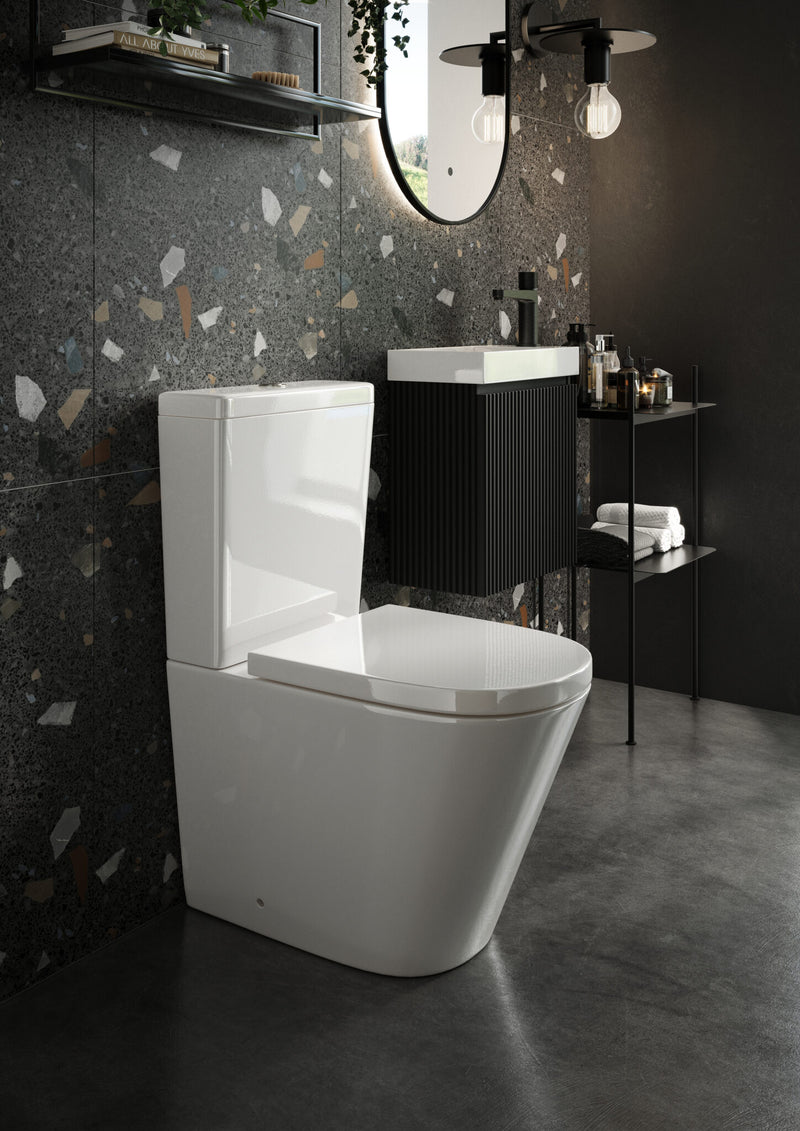 Linea Rimless Closed Back Pan Including Cistern & Soft Close Seat