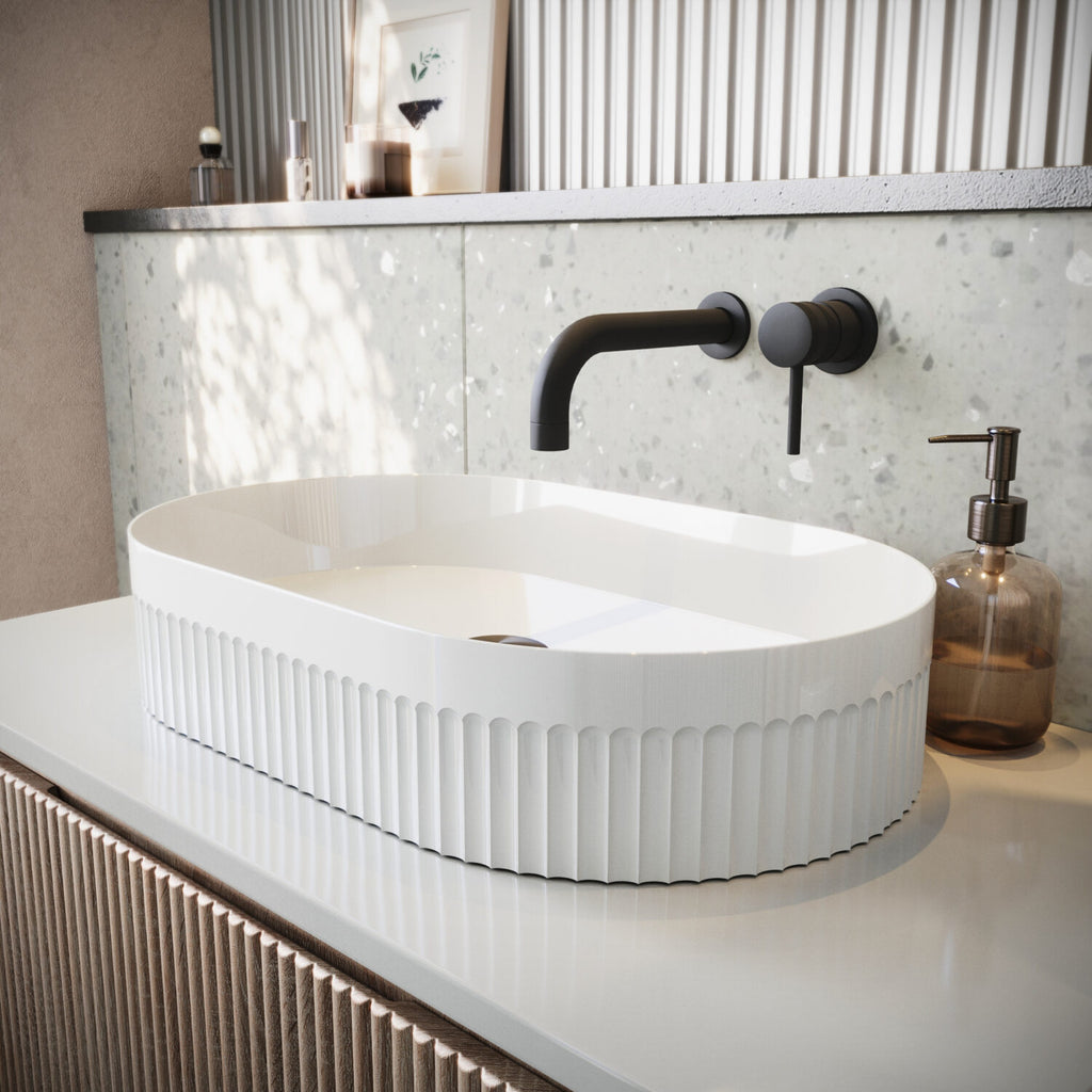 Fluted Oval Countertop Basin