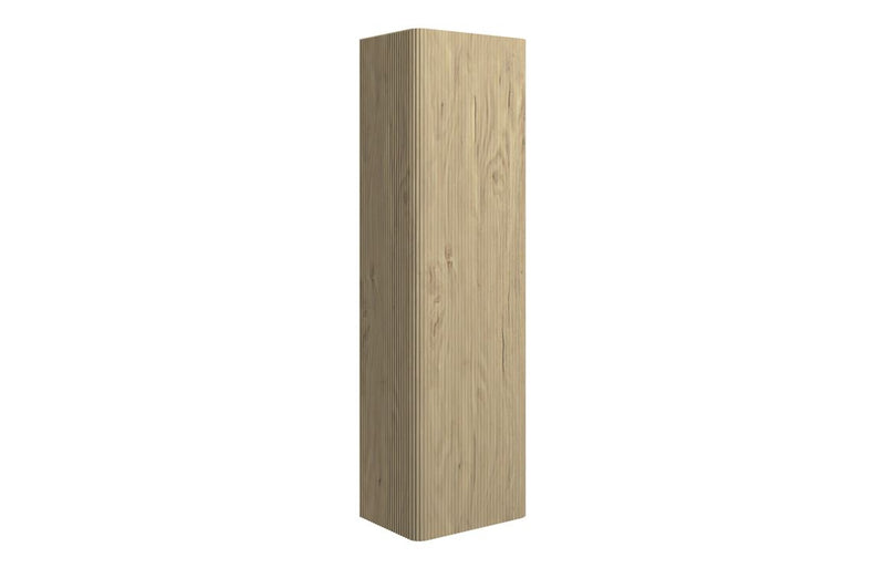 Quba 350mm Wall Hung 1 Door Tall Unit - Textured Oak