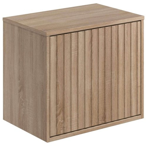 Alfie Sonoma Oak 600mm Wall Hung Vanity Unit With Countertop and Fluted Drawer