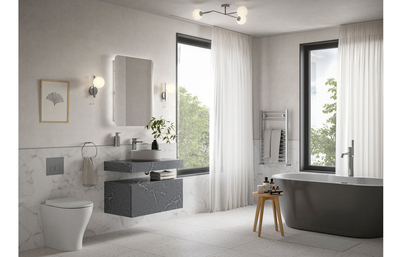 Mineral 800mm Wall Hung Furniture Set Matt Grey Marble