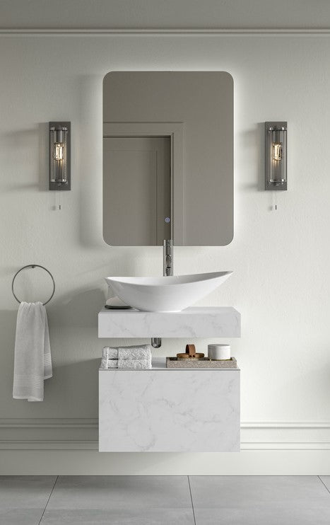 Mineral 800mm Wall Hung Furniture Set White Marble