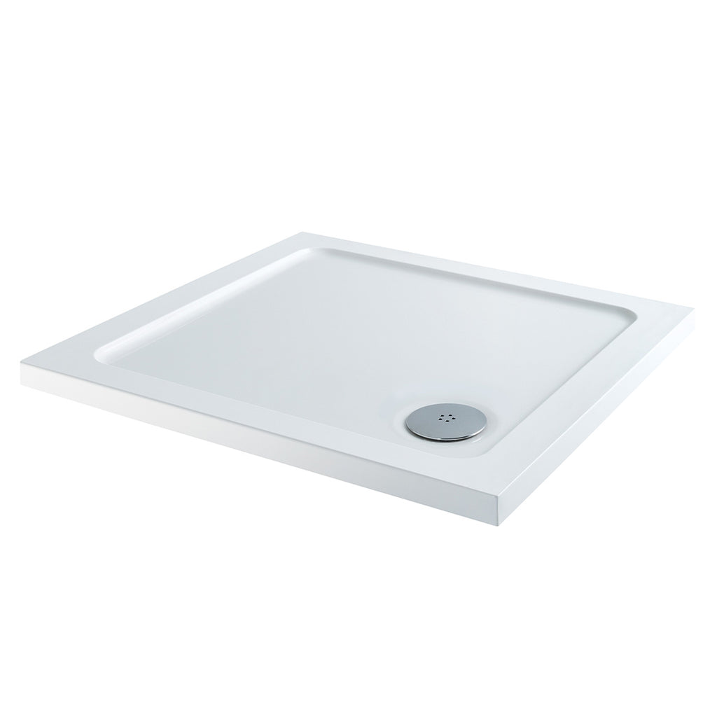 30mm Shires Eco-Stone Square Shower Trays with Brass, Gun Metal, Black or Chrome Fast Flow Waste