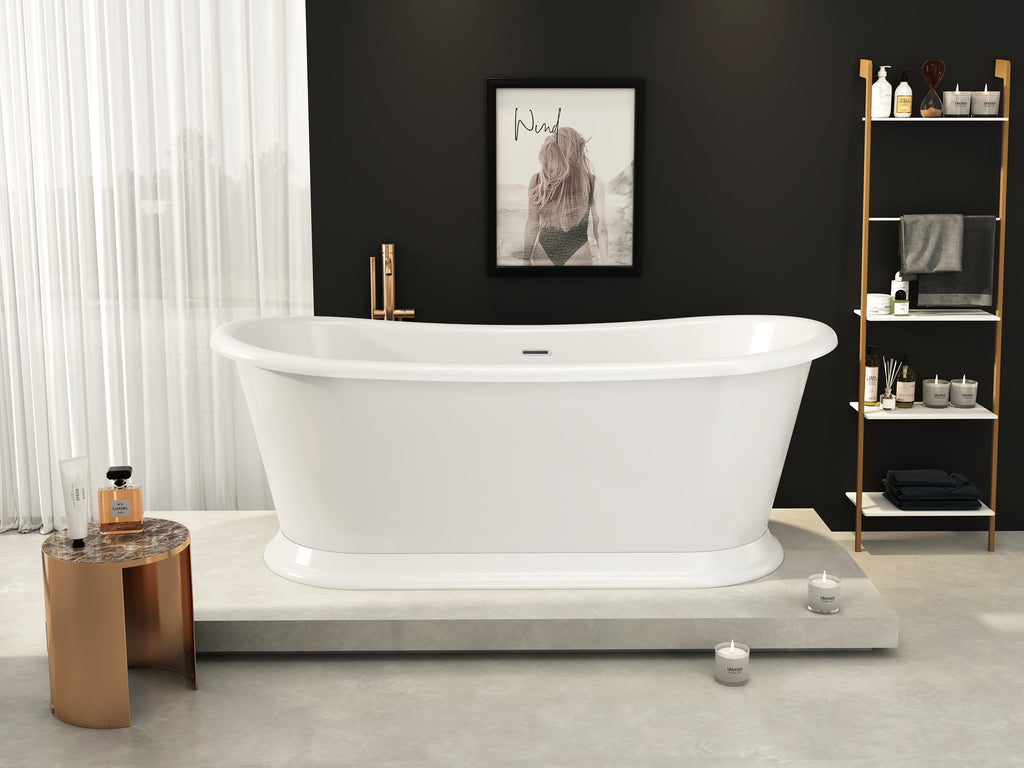 Audrey Freestanding Boat Bath - 1700mm & 1580mm - White or Painted Finish