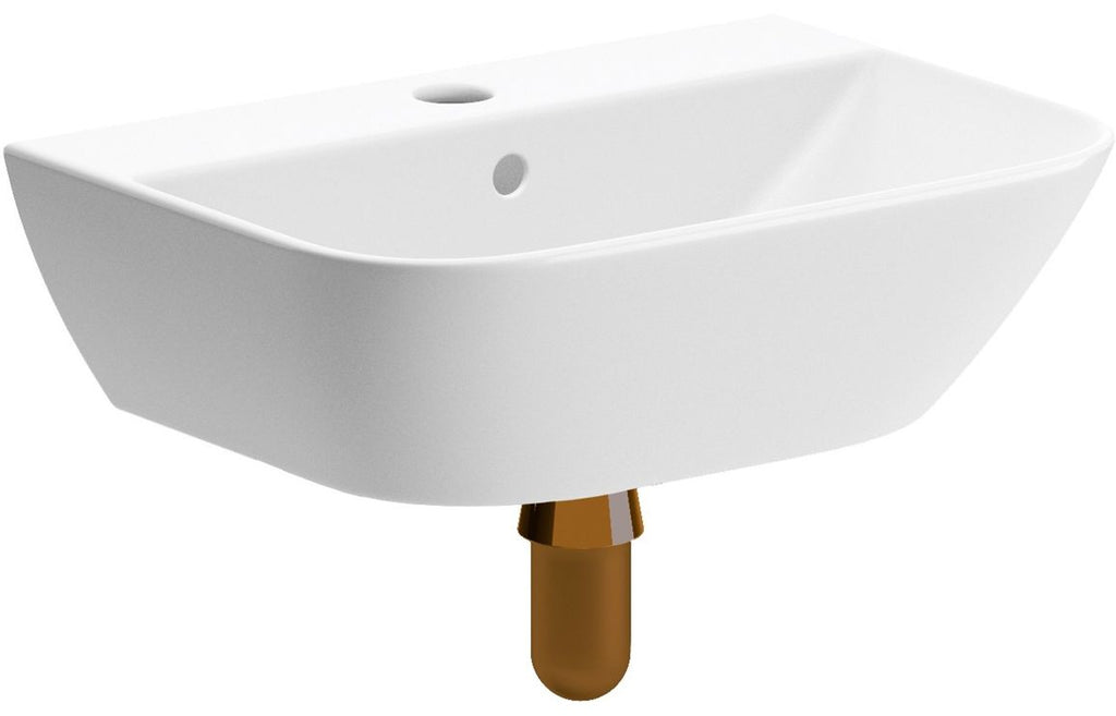 Askham 450mm Cloakroom Basin and Brushed Bronze Bottle Trap