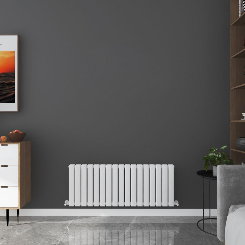 Milan White Horizontal Flat Panel Designer Radiator