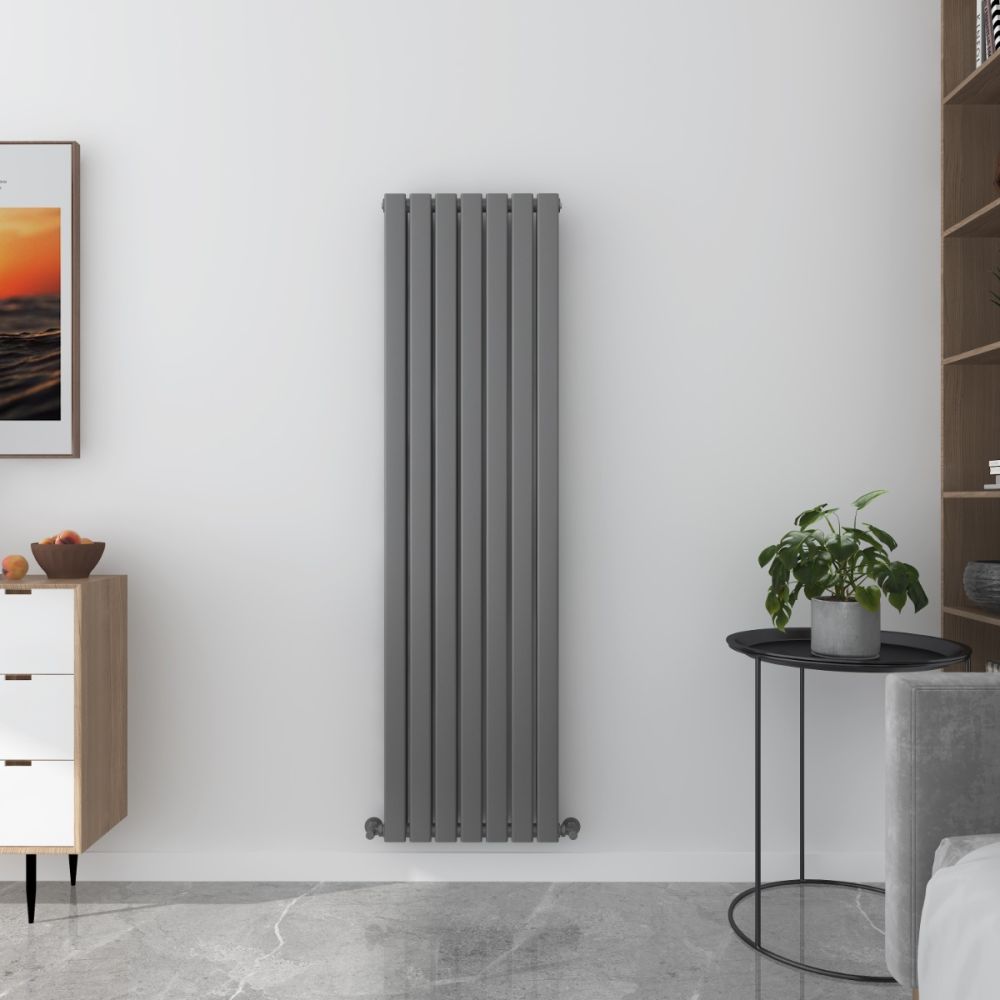 Milan Flat Panel Matt Anthracite Grey Vertical Designer Radiator