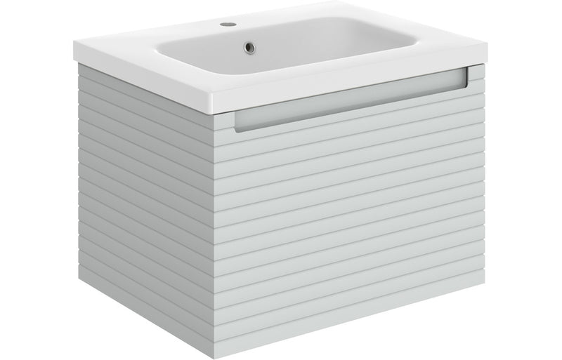 Belgrave 615mm Wall Hung Vanity And Ceramic Inset Basin Matt Mineral Grey