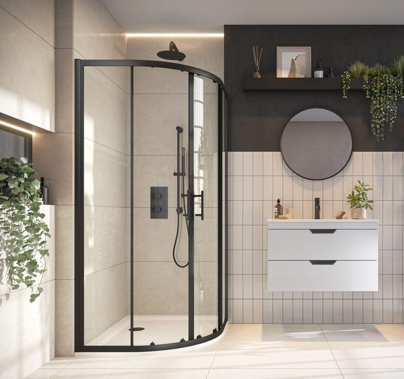 S6 Black 900mm Double Quadrant Enclosure