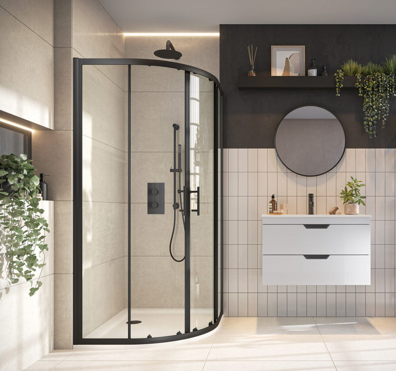 S6 Black 800mm Double Quadrant Enclosure