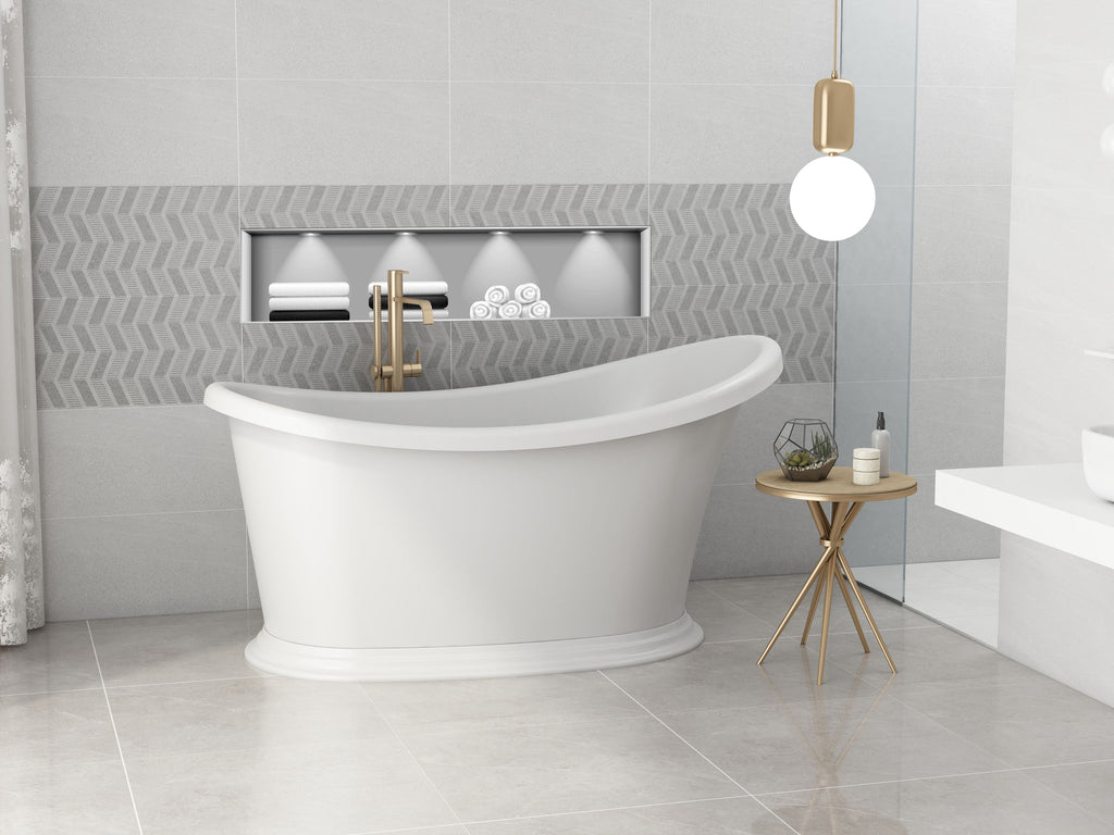 Jean Small Single Ended freestanding Bath - 1350 - Standard White or Painted Variants