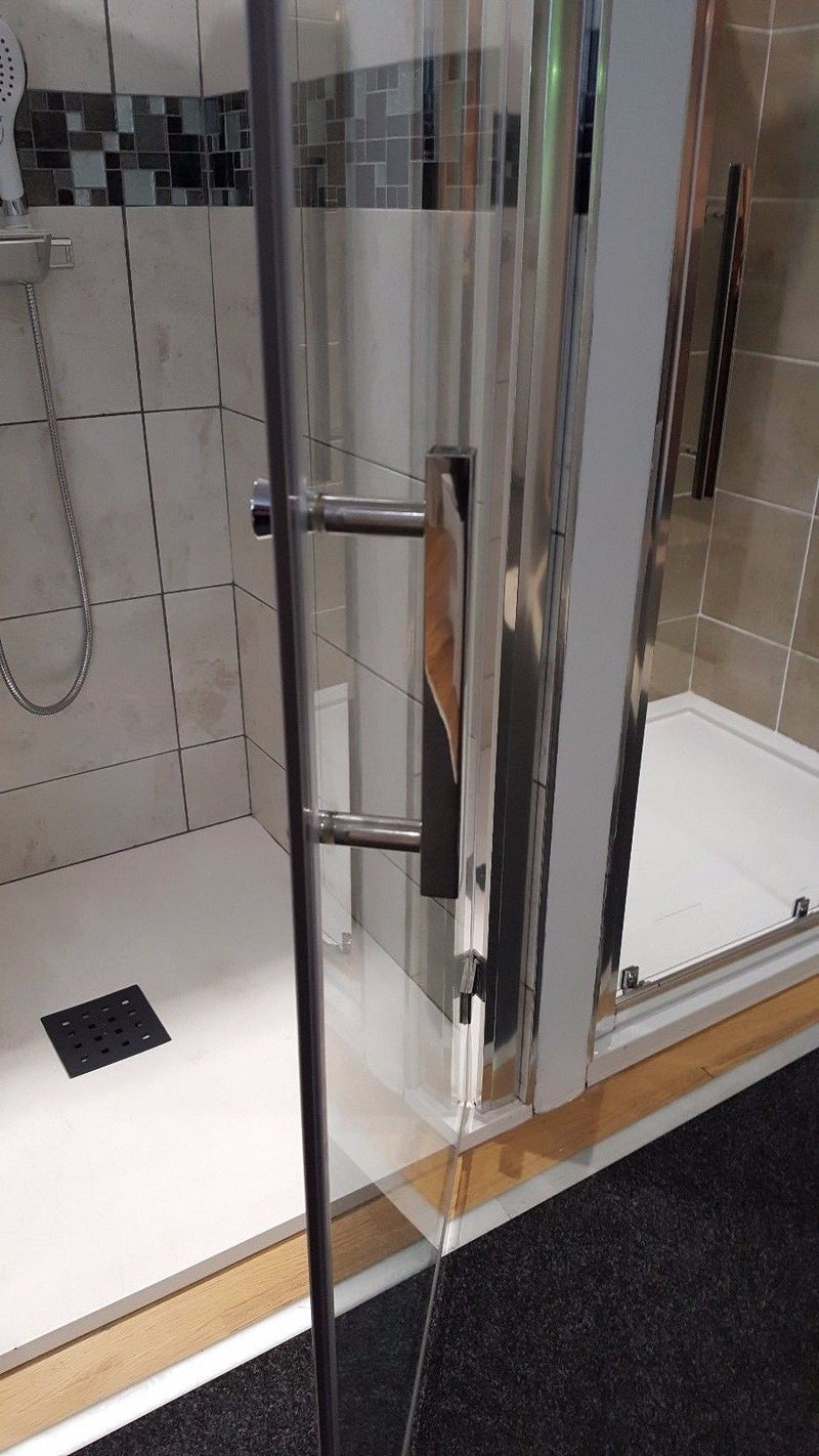 T shape Square Shower Door Handle Stainless Steel - chrome finish - Leeds Clearance Bathrooms