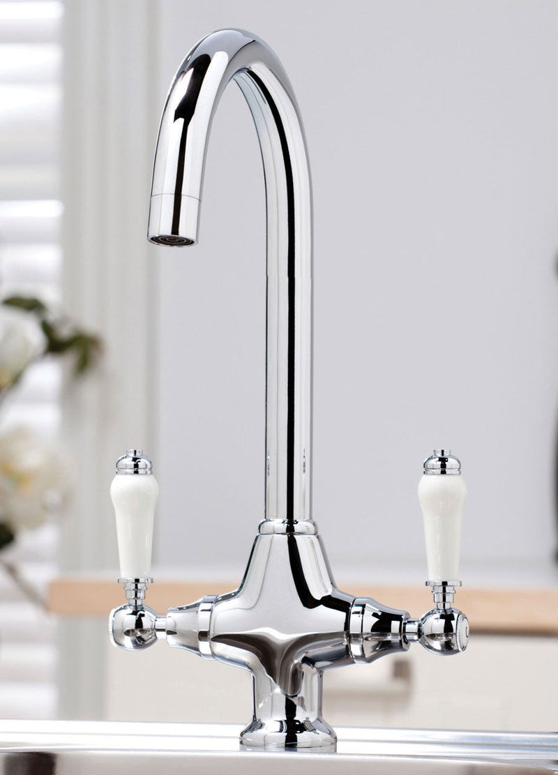 Harrogate Traditional Swivel Spout Kitchen Sink Mixer Tap - Leeds Clearance Bathrooms