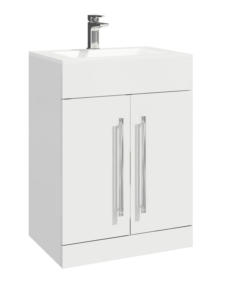 Lili 600mm Vanity Unit and Basin White Gloss