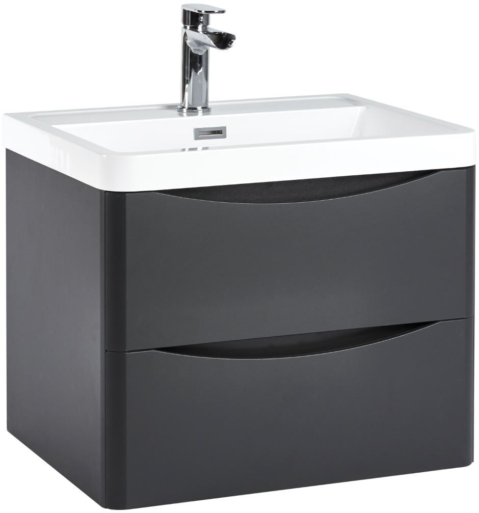 Bella 500mm Wall Hung Vanity Unit And Basin Matt Grey