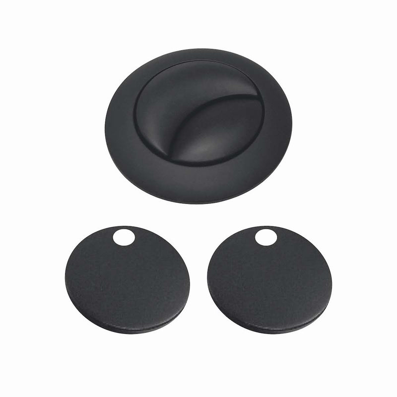 Black Push Button and Seat Hinge Cover Caps