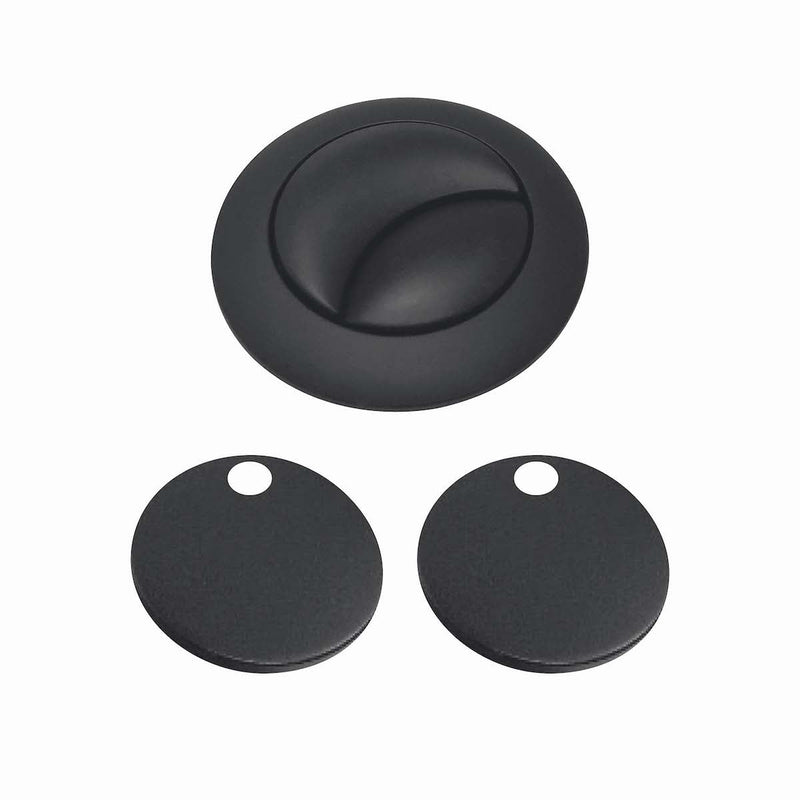 Black Dual Flush Push Button and Seat Cover Caps