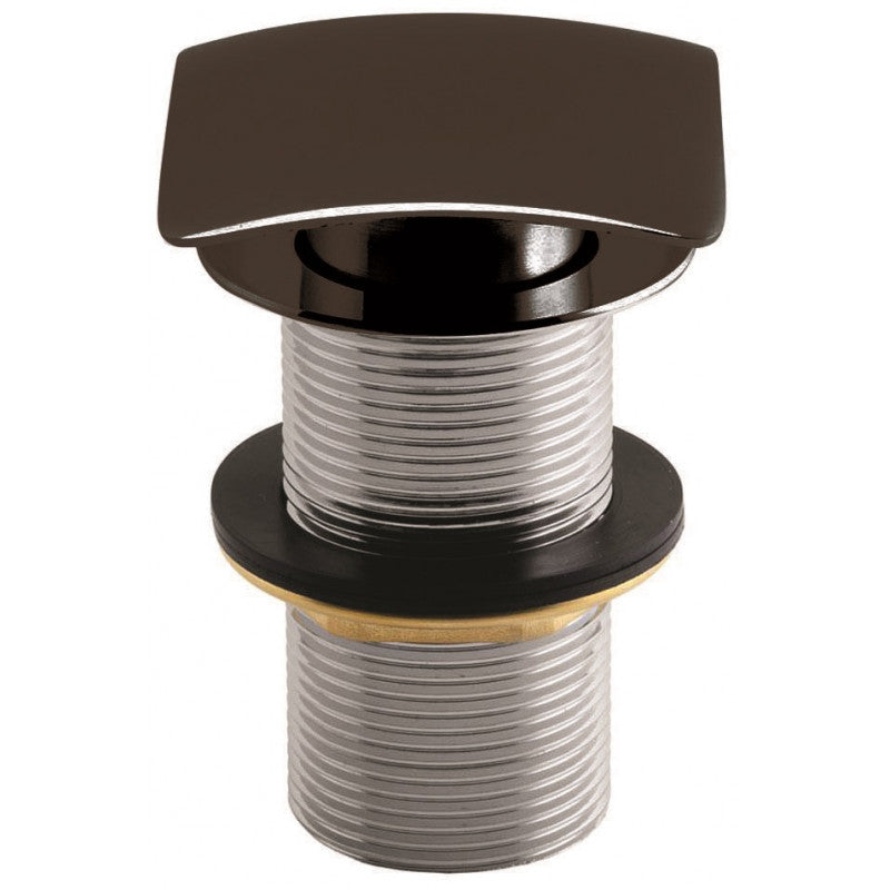 Square Dome Unslotted Sprung Basin Waste Black