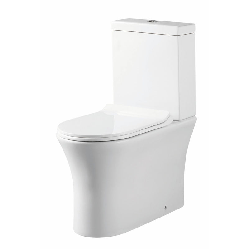 Deia Rimless, Comfort Height, Closed Back Close Coupled Toilet And Soft Close Seat