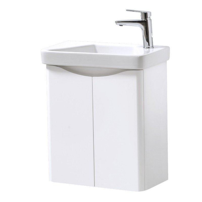 Kartell Cayo 500mm Wall Mounted 2 Door Unit with Ceramic Basin - White