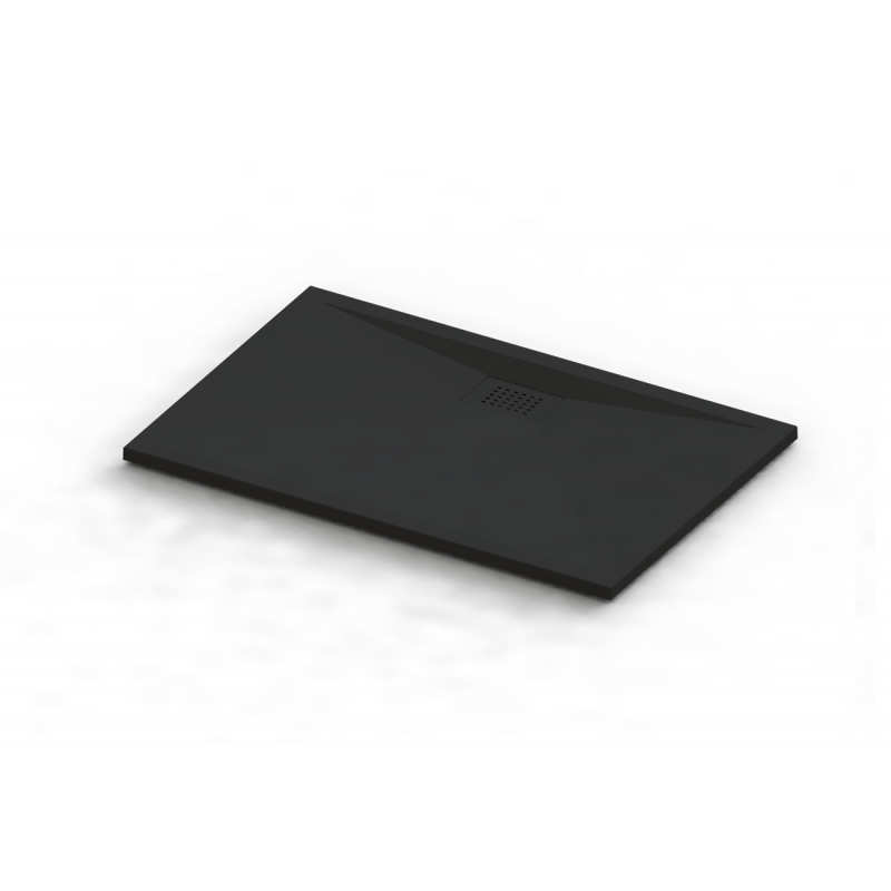 KineSurf Plus Rectangle Shower Trays Textured Black with Colour Match Waste - choice of sizes