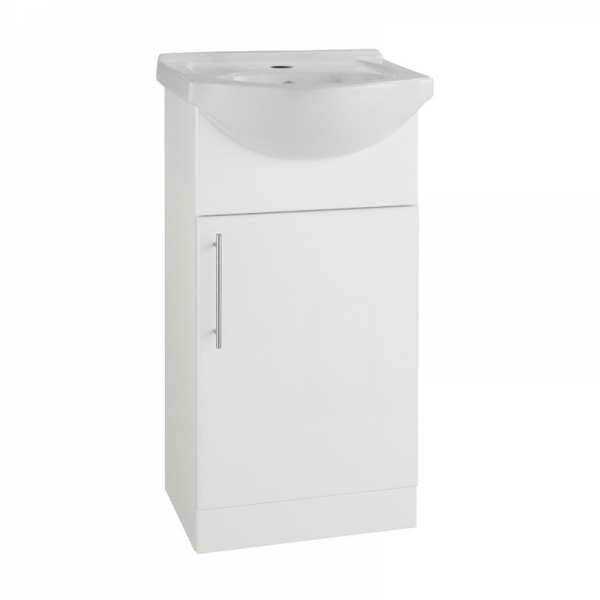 IMPAKT 450mm White Gloss Vanity Unit and Ceramic Basin