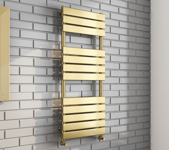 BRUSHED BRASS MALIBU TOWEL RAIL 1200 X 500MM