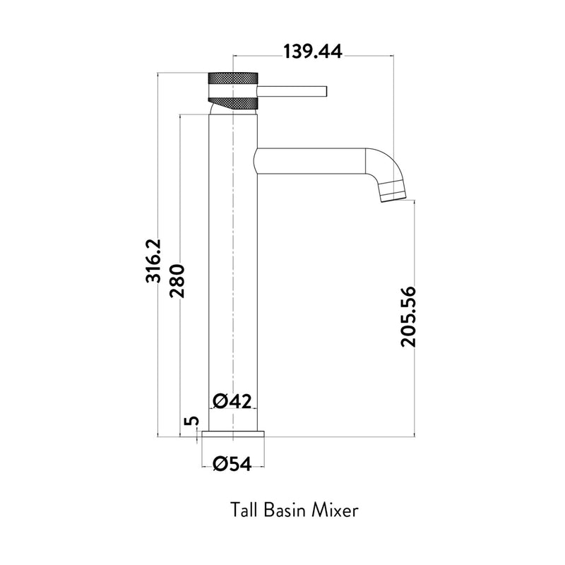 Core Tall Mono Basin Mixer Brushed Brass