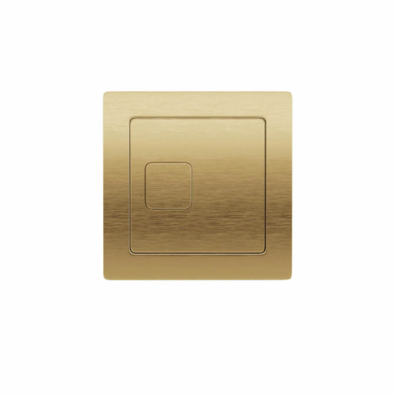 Dual Flush Concealed Cistern with Square Brushed Brass Push Button
