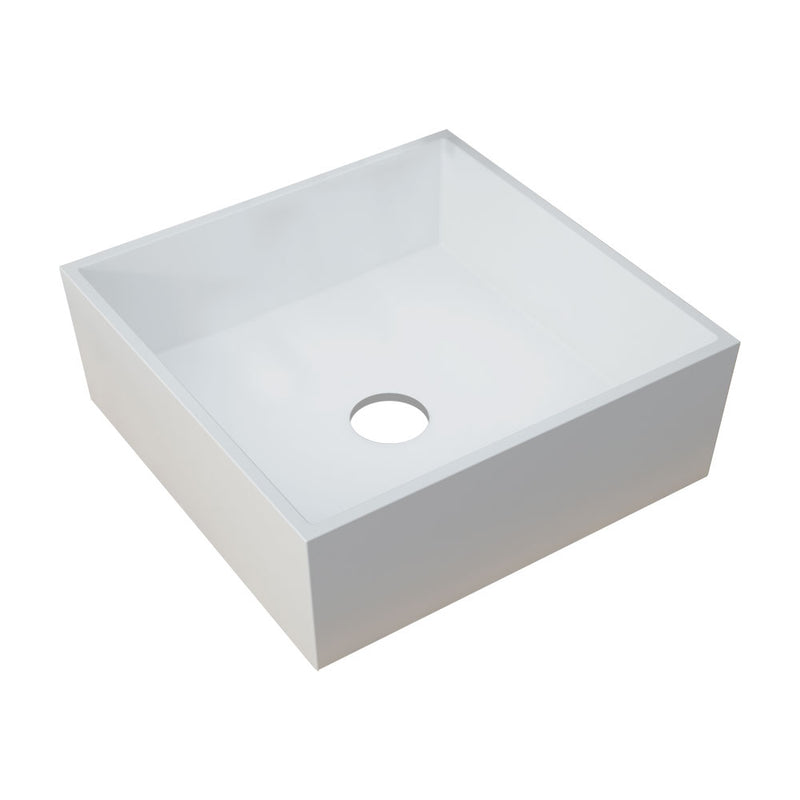White Resin Square Washbowl