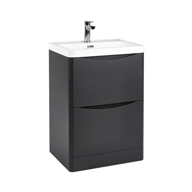 Bella 600mm Vanity Unit And Basin Floor Standing Matt Grey