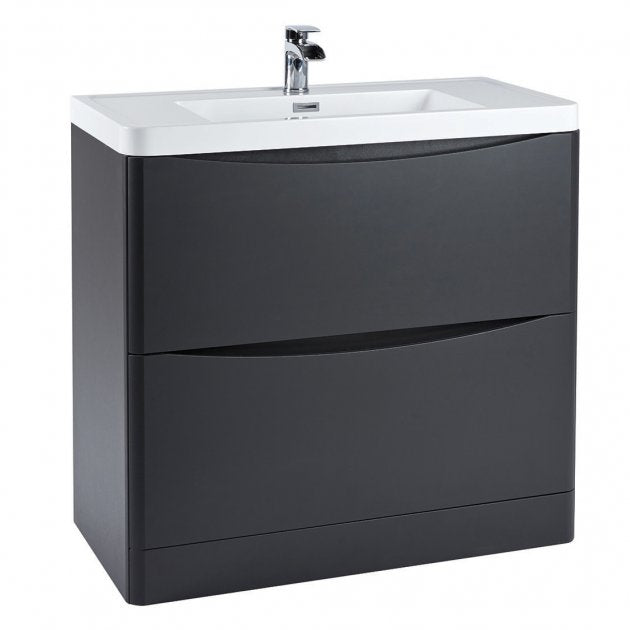 Bella 800mm Vanity Unit And Basin Floor Standing Matt Grey