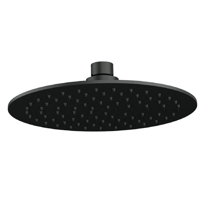 200mm Matt Black Thin Round Shower Head
