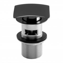 Square Dome Slotted Sprung Basin Waste Black